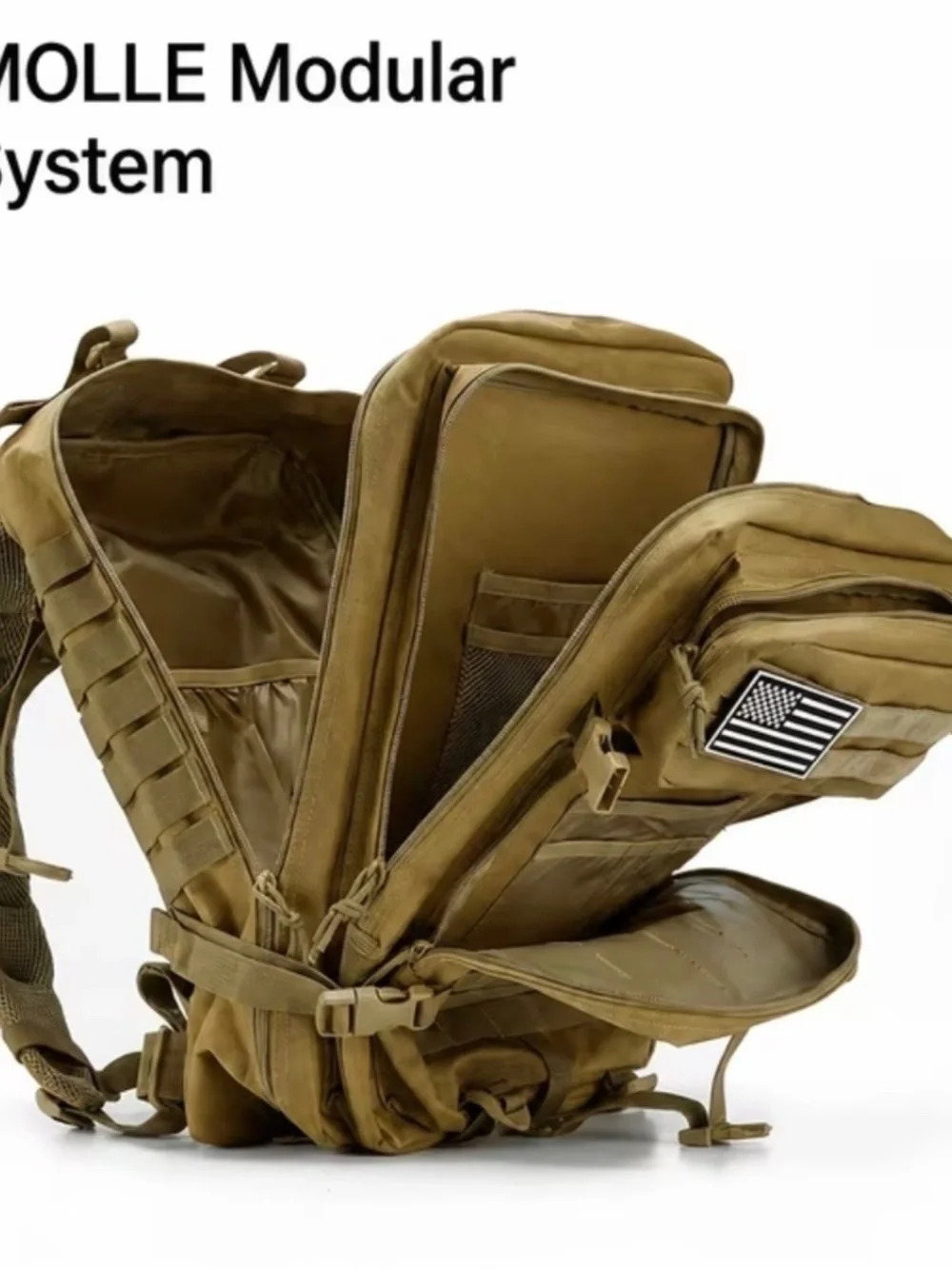 Tactical Military-Style Backpack in Coyote Brown